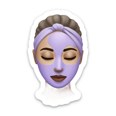 Lady with pastel Purple face mask spa beauty full face relaxing sticker