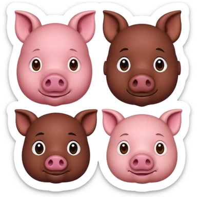 A pig in human shape riding a black man in pig shape sticker