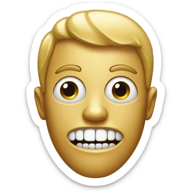 Gold tooth with face  sticker