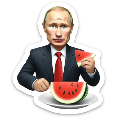 Putin eating watermelons sticker