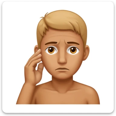 Saying sorry while holding ear emoji sticker