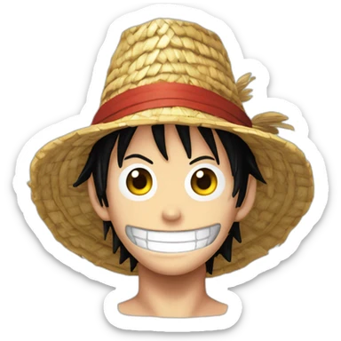 Luffy adulte avec cicatrice sur le ventre, et sous l’œil, et son chapeau de paille One piece sticker
