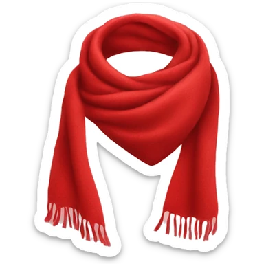 Red heart with red scarf sticker