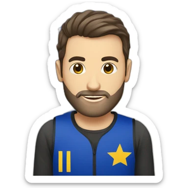 Bosnian guy with bosnian flag sticker