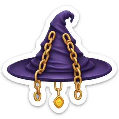 wizard hat covered in chains sticker