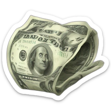 wad of dollars sticker