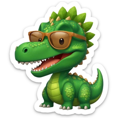 dinosaur wearing sunglasses sticker