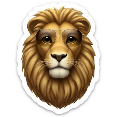 Lion with aviators  sticker