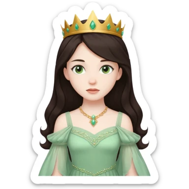 Princess Ozma from The Land of Oz with long dark brown hair, pale green outfit sticker