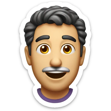 Smiling Italian man have a surprised sticker