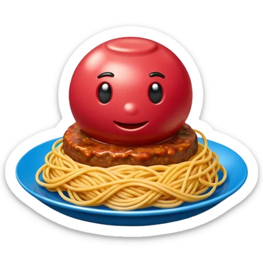 Jeff Koons style spam meatball spaghetti abstract art sculpture  sticker