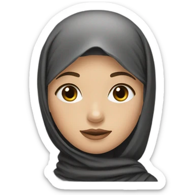 A fair skin tone girl with black hijab  sticker