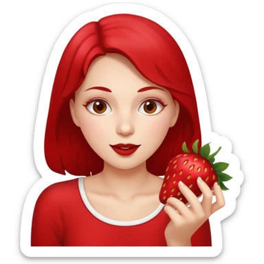 the woman eating strawberries
 sticker