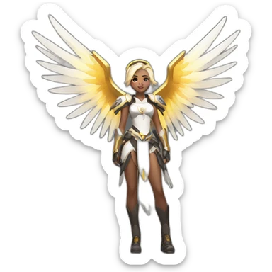 Mercy overwatch with wings sticker