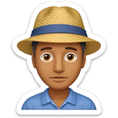 homme créole réunionnais  avec chapeau embouteillage  sticker