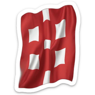 Drapeau fond rouge avec croix blanche qui touche le bord sticker