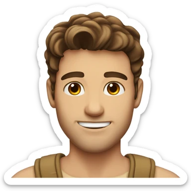 the most handsome guy with brown hair and brown eyes sticker