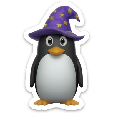Penguin Wizard sticker