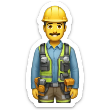 Ingeniero civil de cuerpo completo sticker