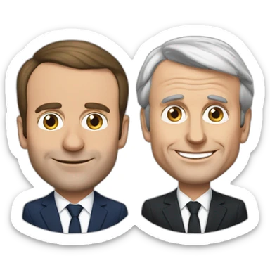 French President Emmanuel Macron and Jean Michel Trogneux sticker