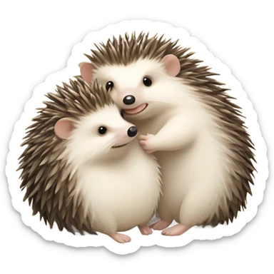 Hedgehogs love each other and add heat  sticker