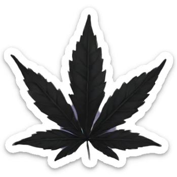 Black weed leaf sticker