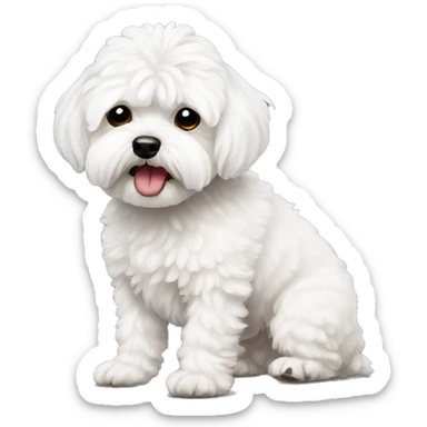 white maltipoo in bad mood sticker
