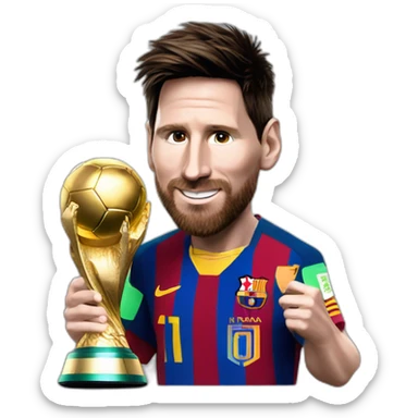 Messi con la copa del mundo sticker
