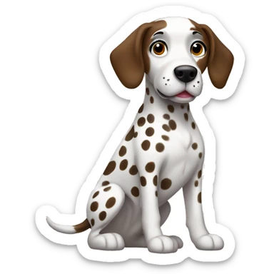 brown and white dalmatian sticker