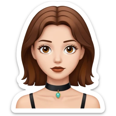 woman with brown hair and choker sticker