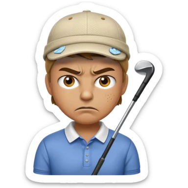 An angry golfer sticker