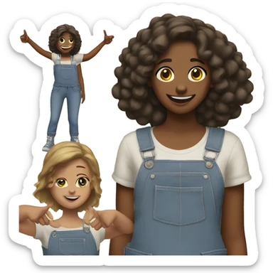 girl posing with two down thumbs sticker