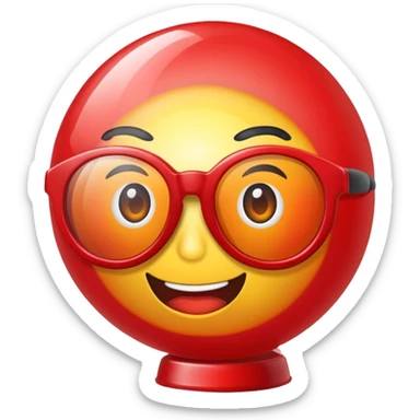 Globo de fiesta color rojo con lentes de sol sticker