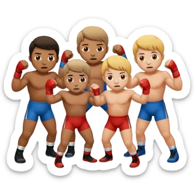 élèves quicoopèrent en faisant su sportde lutte sticker