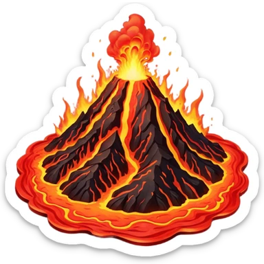 Volcano Planet – lava rivers and erupting peaks sticker