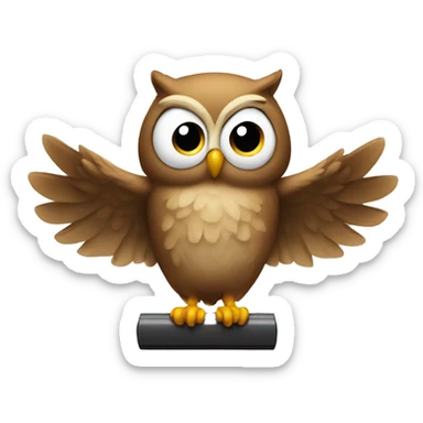 owl lifts weight sticker