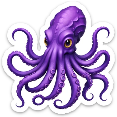 purple kraken sea monster sticker