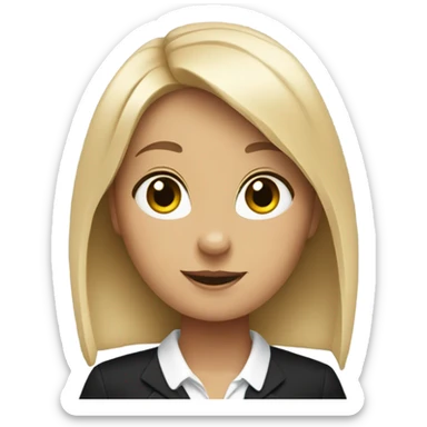 Bunny in black women dress going to office  sticker