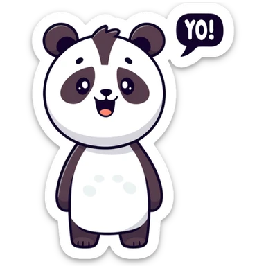 Panda saying you not big and bad  sticker