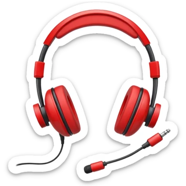 Red headset microphone  sticker