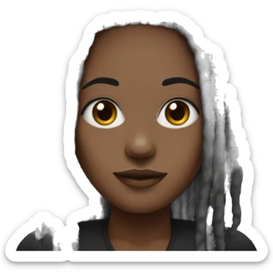 Black women with grey eyes and black dreads sticker