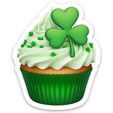 green st. patrick's day cupcake sticker