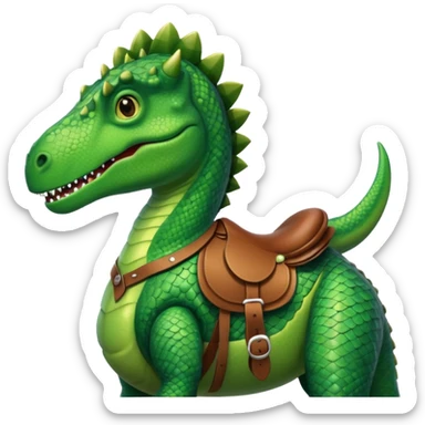 Dinosaur in saddle, pov sticker
