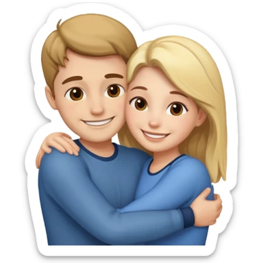 Couple hugging each other sticker