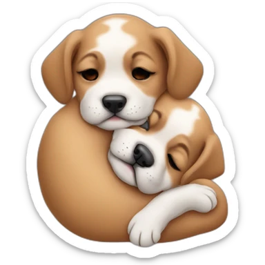 Puppies snuggling sticker