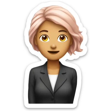 femme cheveux court sur telephone sticker
