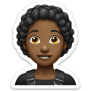 Black, female midget sticker