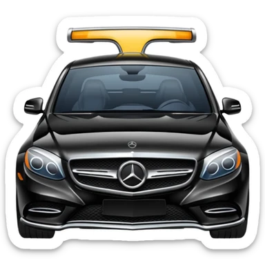 generate an ios genmoji of a black mercedez sticker