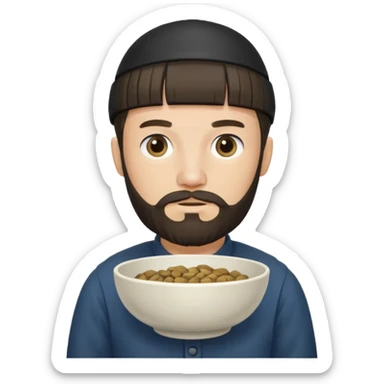 amish man with a bowl cut and big beard sticker