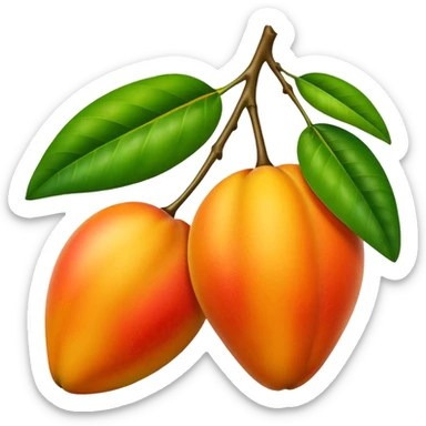 A mango with two leaves sticker